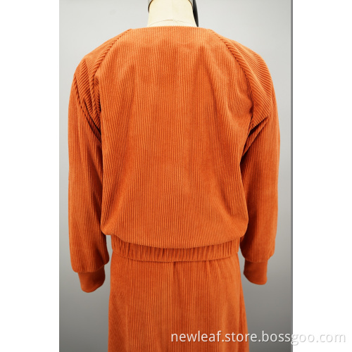 Essential Round neck items corduroy single-breasted jacket